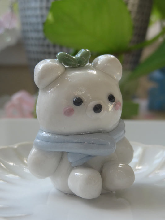 Clay Winter Bear Desk Friend