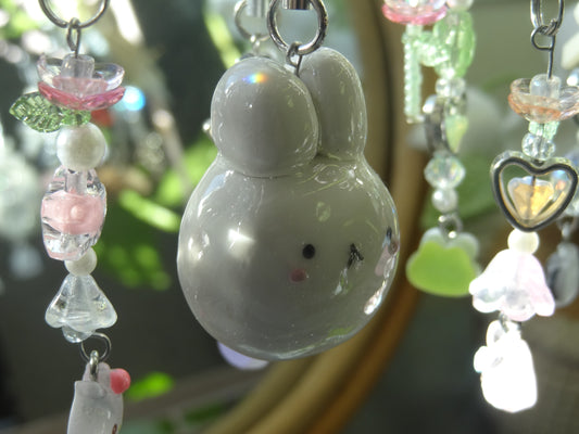 Clay Bunny Keychain